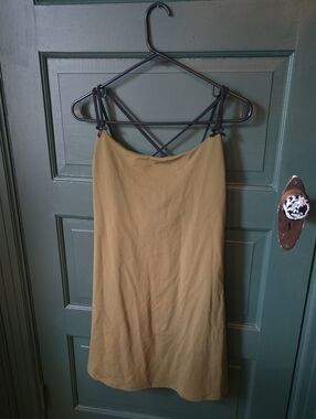 wild fable Olive Green Mini Dress with Crisscross Black Straps